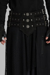 Black Skull Eyelets Buckle Men's Punk Belt
